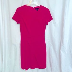 Banana Republic NWT Pink Dress Shortsleeved Pockets Linen Poly Rayon Sz.10-Tall